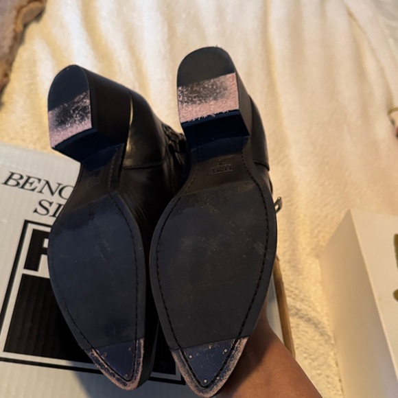 Frye Black Ankle Boots with Buckle Accent - Picture 5 of 6